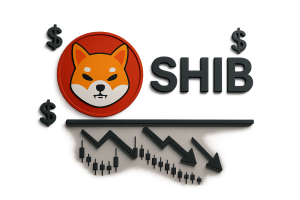 Shiba Inu cryptocurrency logo with dollar symbols and a downward-trending candlestick chart highlighting critical support levels amid NFT repayment plan news and a $7M wallet attack headline
