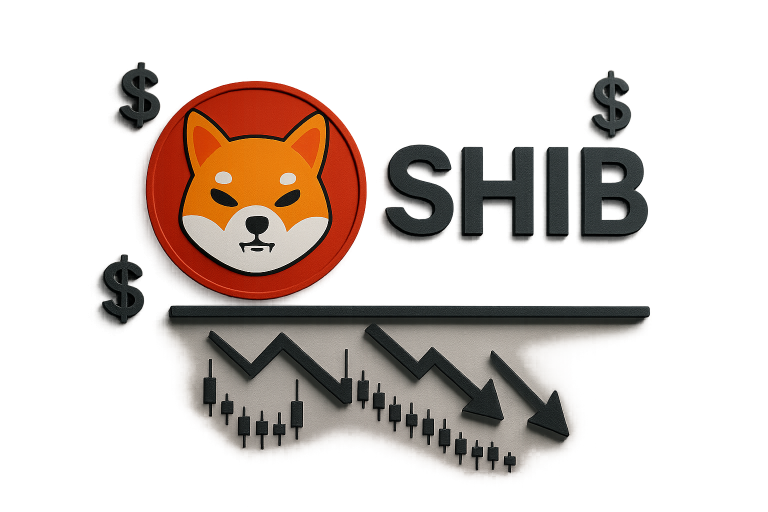 Shiba Inu cryptocurrency logo with dollar symbols and a downward-trending candlestick chart highlighting critical support levels amid NFT repayment plan news and a $7M wallet attack headline